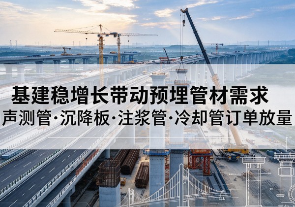 潮州基建稳增长带动预埋监测管材需求，声测管、沉降板、注浆管订单持续放量